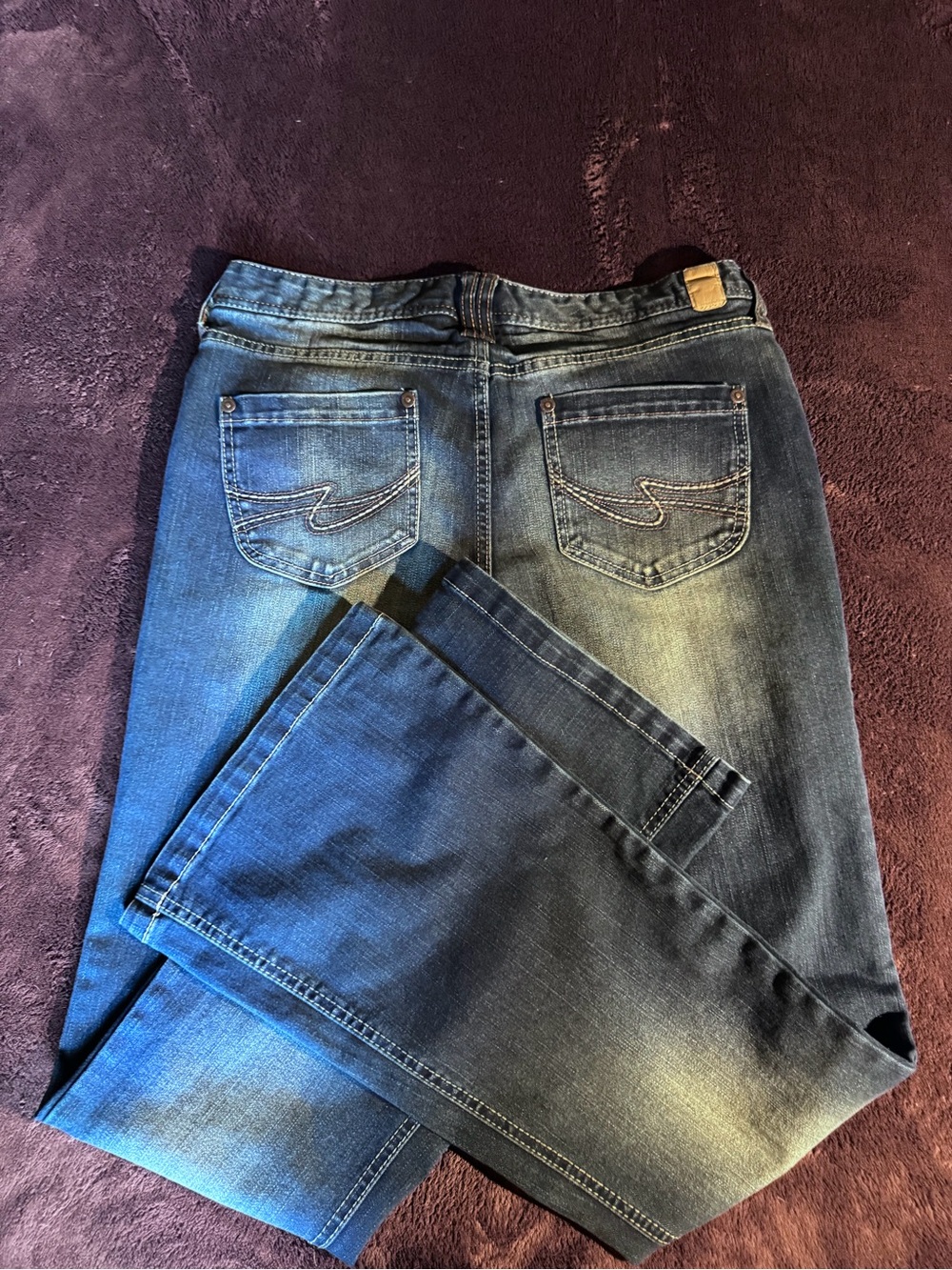 Maurices Women's Dark to Mid Blue Flared Jeans
